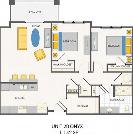The Onyx | 2 bed / 1 bath The Onyx | 2 bed / 1 bath