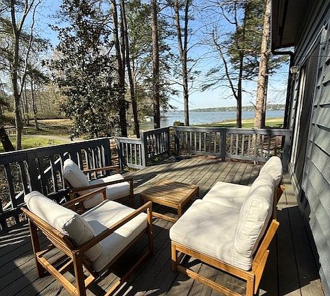 Back Balcony overlooking Swift Creek Reservoir, view of Gary Player designed golf course, walking path to Sunday park and the Boathouse Restaurant