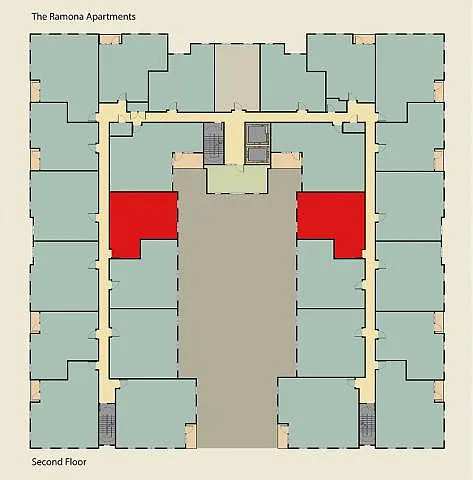 Floor plan 2 Bedroom 1 Bath Plan D