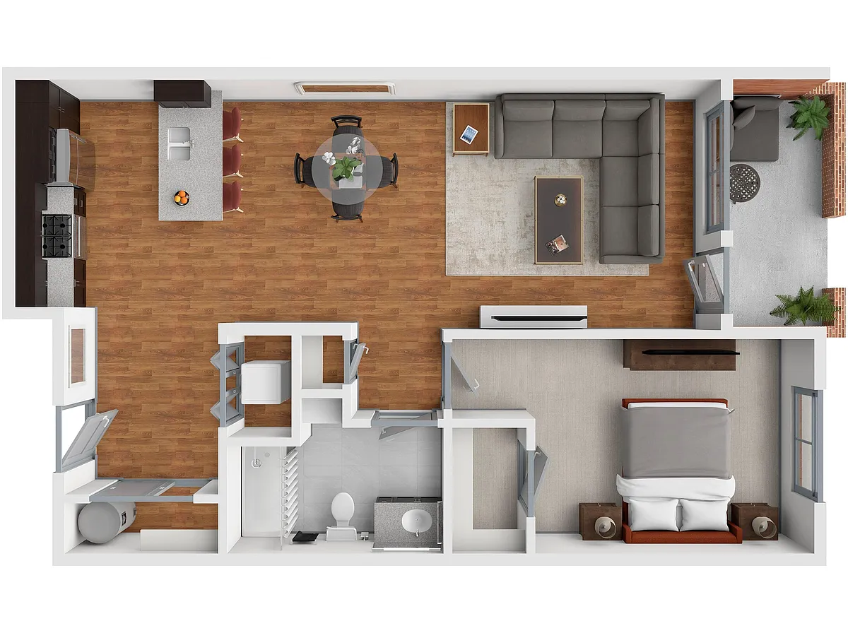 Floor plan 1x1f