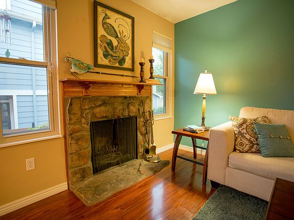 Wood-burning fireplace - cozy and warm