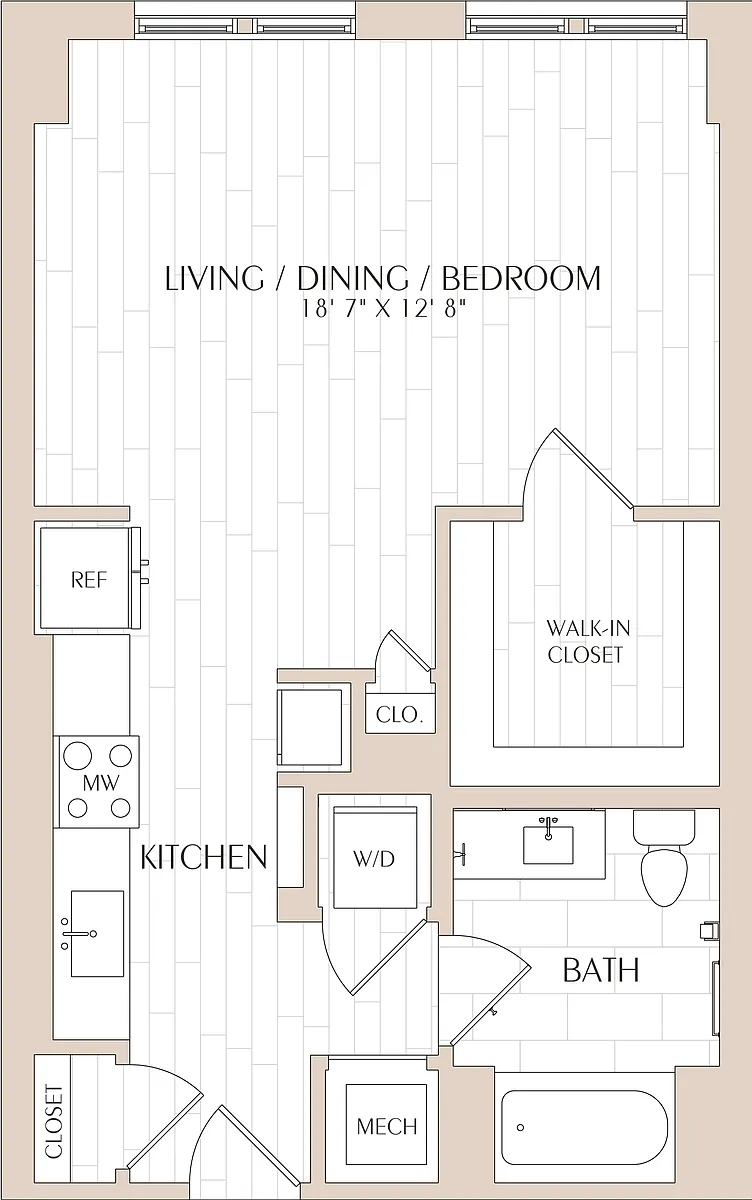 Floor plan Studio ADA-S01 Type A