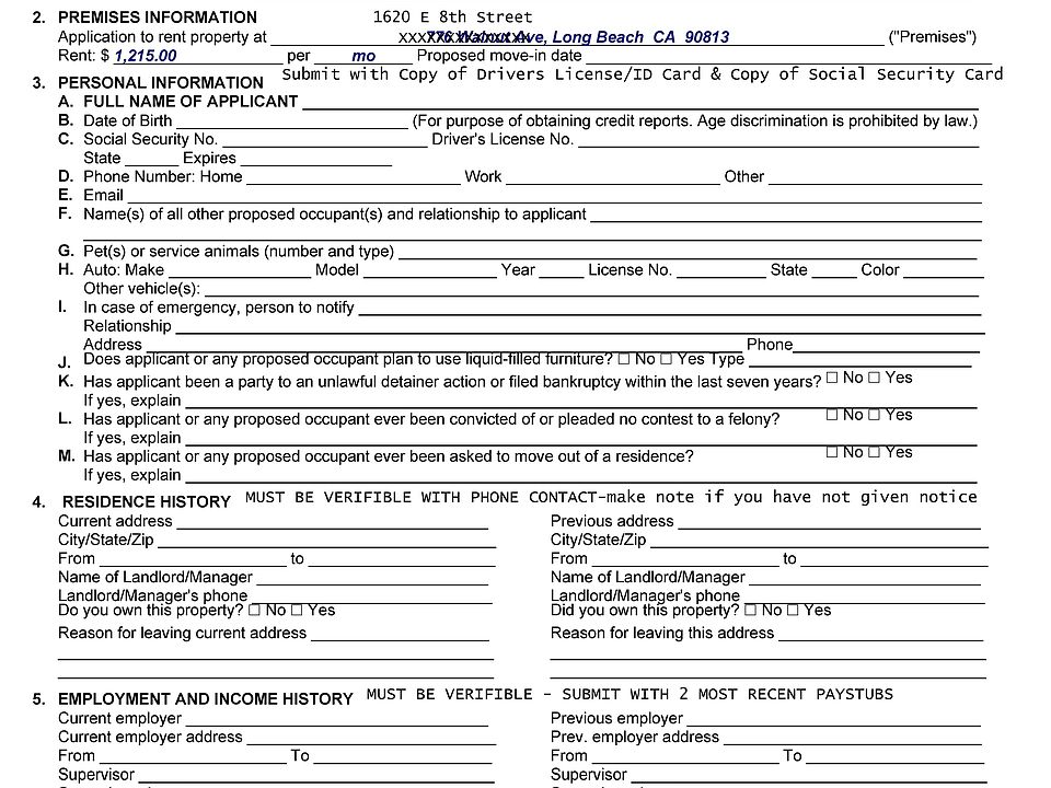 Application - Bring to open house pg1