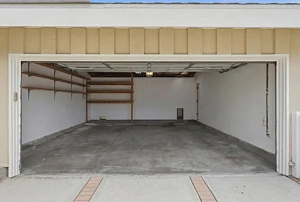 2 car garage with storage.