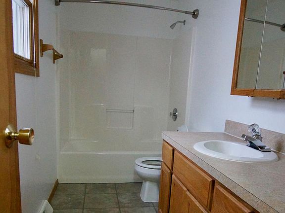 Full bath upstairs with new counter and floor.