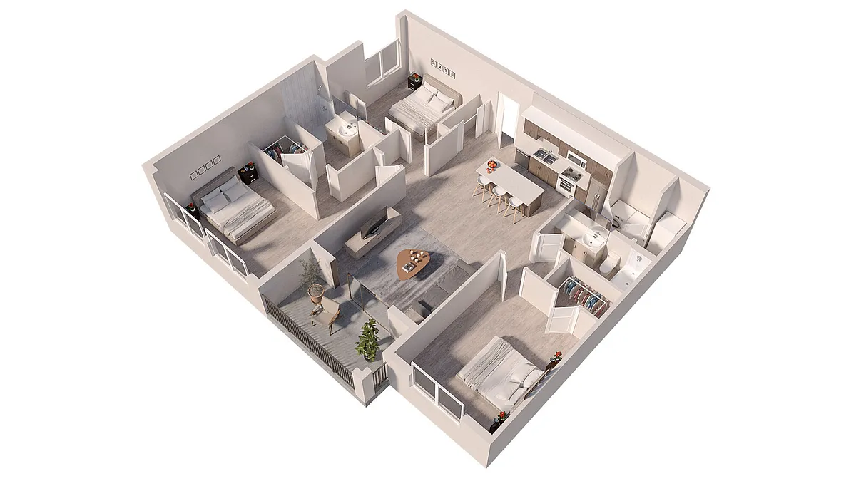 Floor plan 3BR C1
