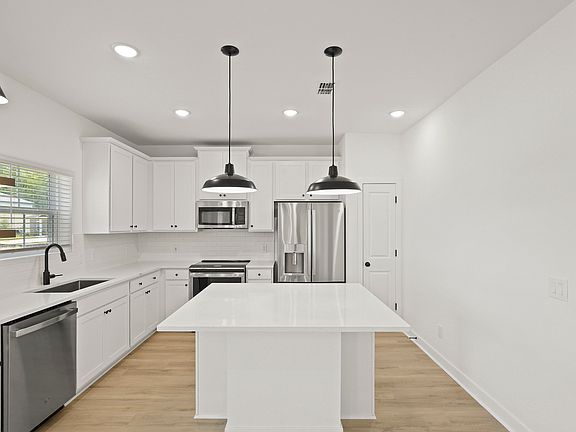 Kitchen with pendant lighting