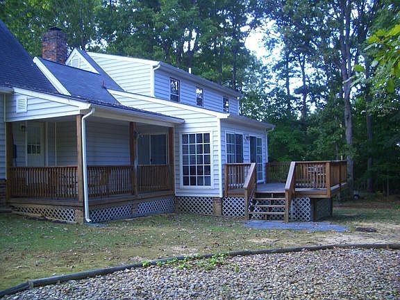Side exterior with decks