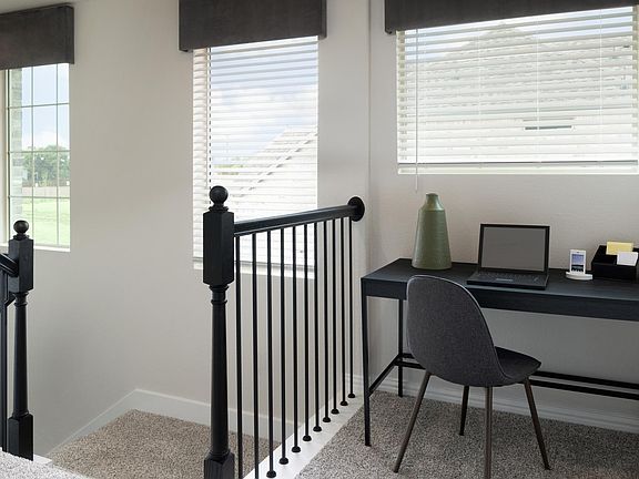 Use the landing at the top of the stairs as a study space