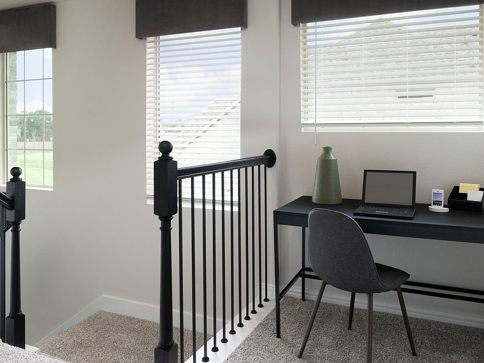 Use the landing at the top of the stairs as a study space