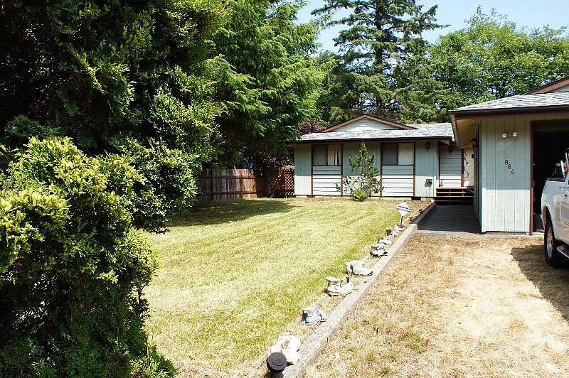 front yard and walk to front door