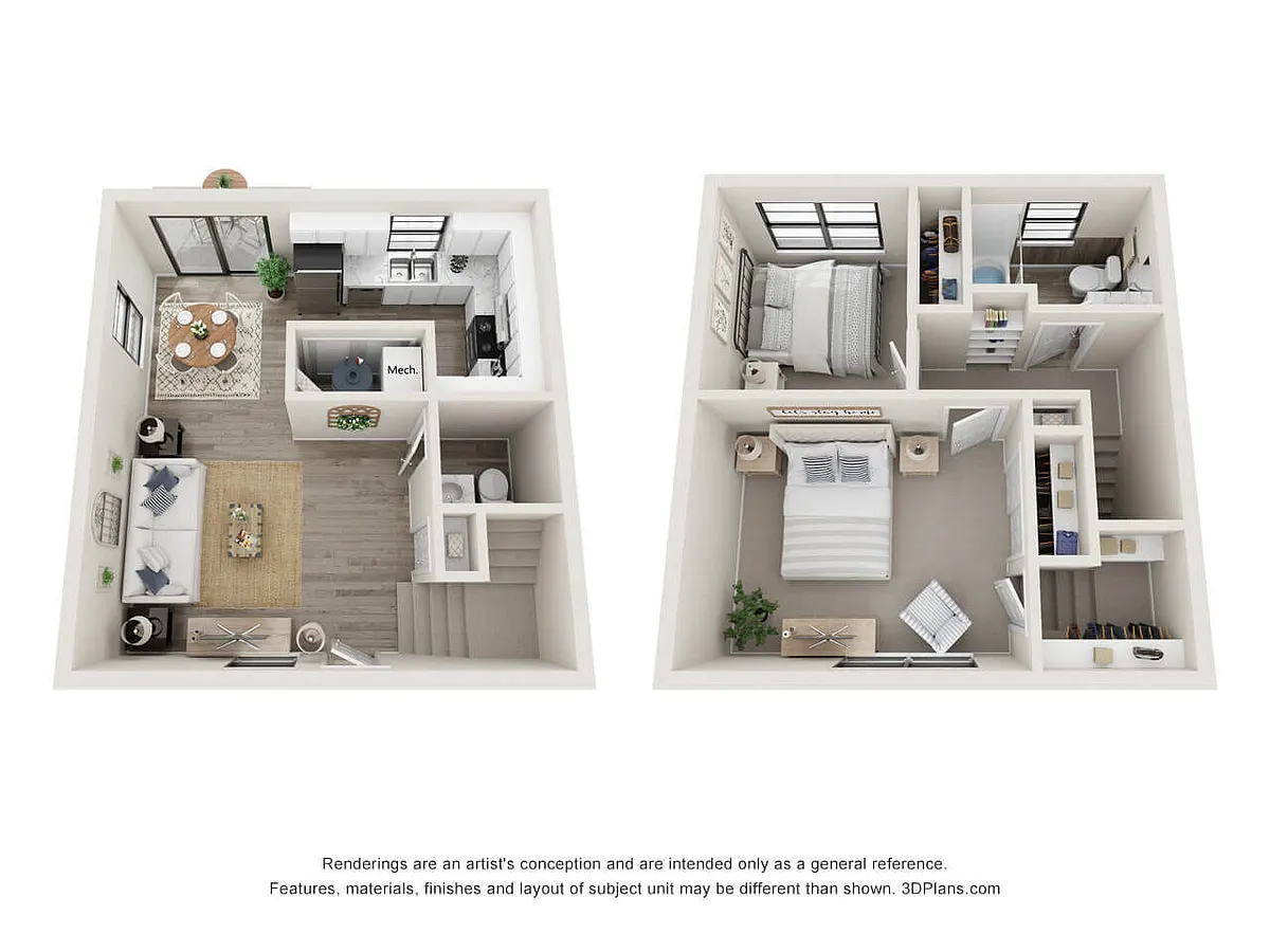 Floor plan 2 Bedroom 1.5 Bathroom