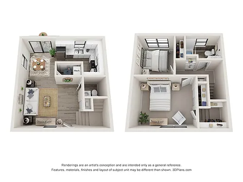 Floor plan 2 Bedroom 1.5 Bathroom