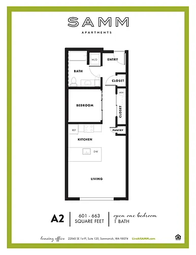 Floor plan Open 1 Bedroom