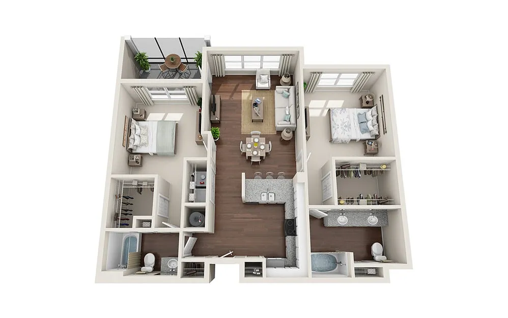 Floor plan B4 - The Sewee - Two Bedroom, Two Bathroom