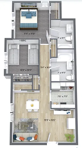 Floor plan Two Bedroom Medley