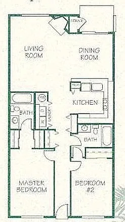 Floor plan Two Bedroom and Two Bath