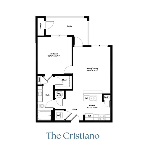 Floor plan 1 Br / 1 Ba