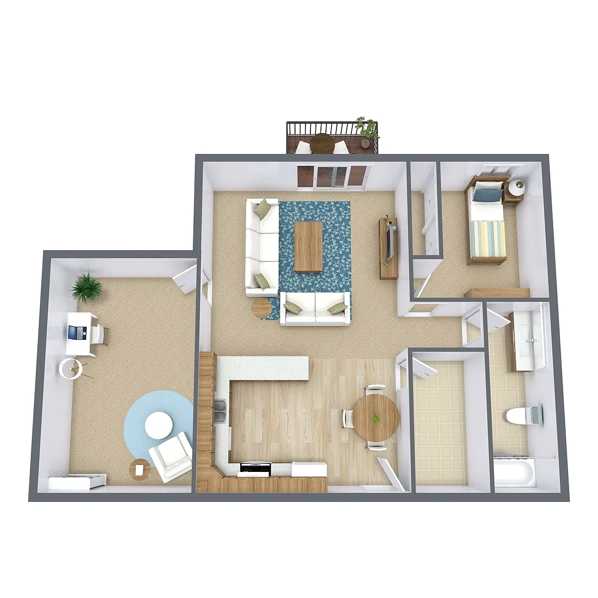 Floor plan One Bedroom 11B