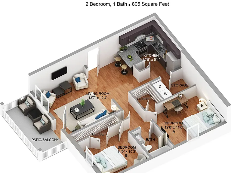 2X1 - 3D Floorplan 2X1 - 3D Floorplan