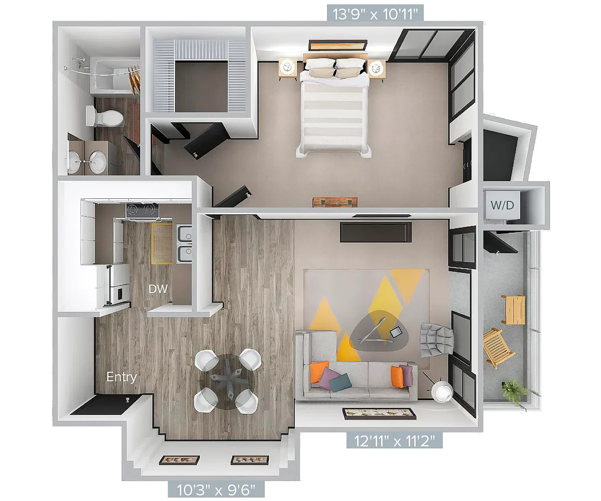 Floor plan H_1B1B_658SF_300-Standard
