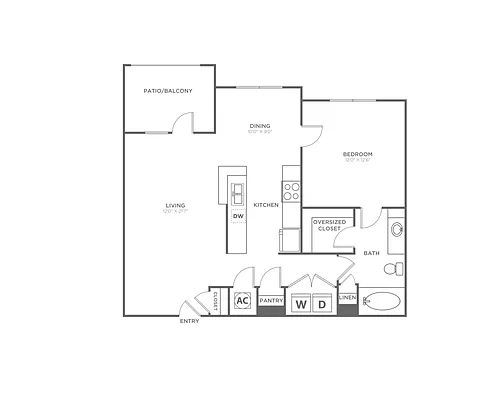 Floor plan A4 (853 SF)