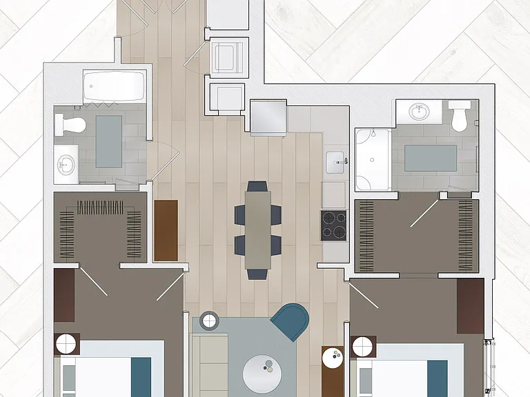 B2C floor plan One Beachmont