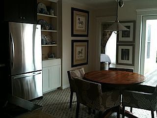 Eat-in kitchen, french doors open onto deck