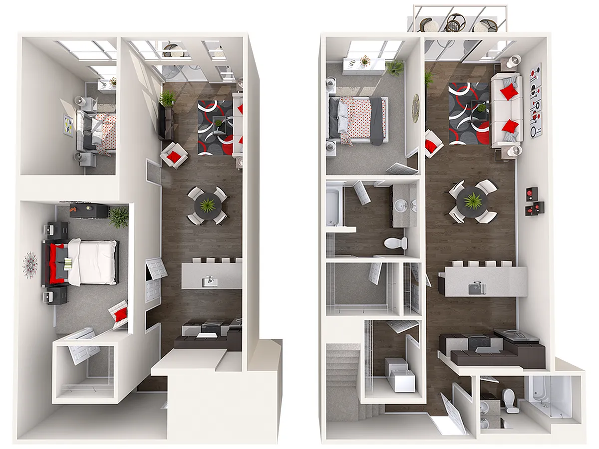 Floor plan CL3 (1x2) + Loft