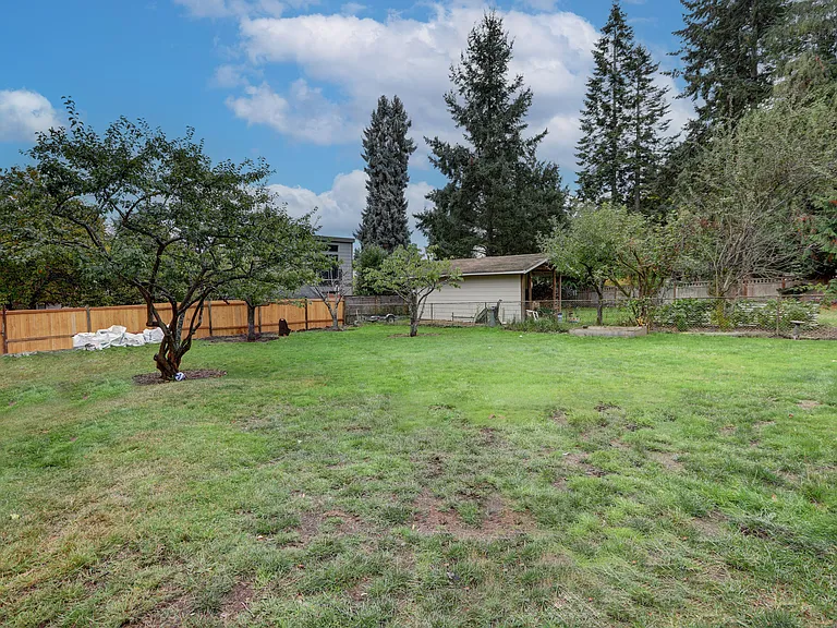 Fully fenced backyard