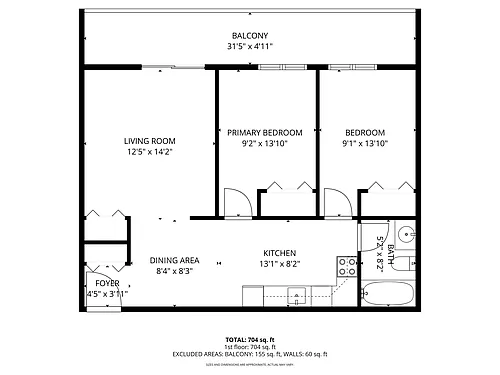 Floor plan 2 Bedroom Apartment