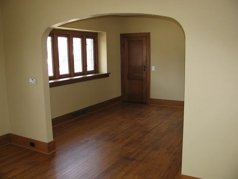Stairway off of dining room.