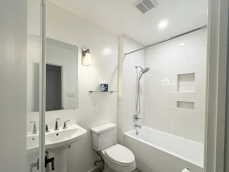 full bathroom with soaking tub