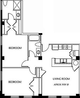 Floorplan... a 3rd closet is also located in the main bedroo
