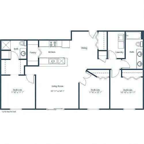 Floor plan Three Bedroom 3175A