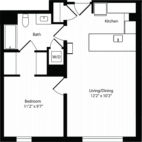 Floor plan 1 Bedroom J