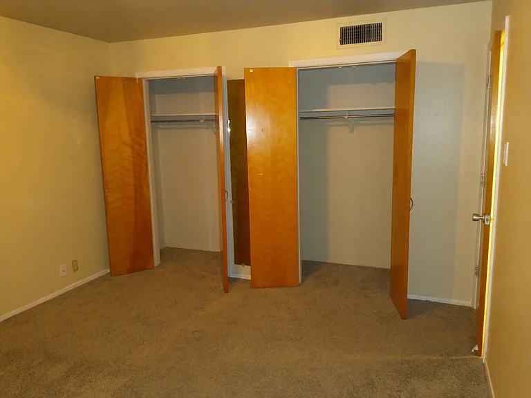 Master bedroom showing the 2 large closets