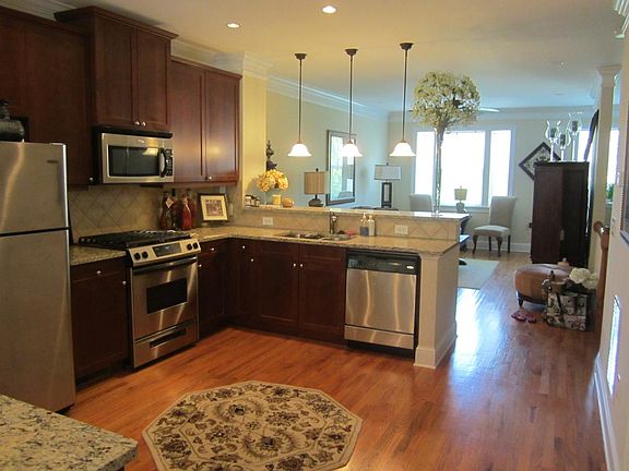 Kitchen overlooking living room