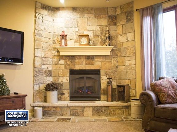 Beautiful stone fireplace
