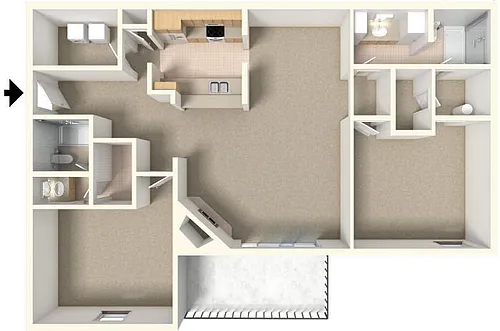 Floor plan 2x2 Berkley