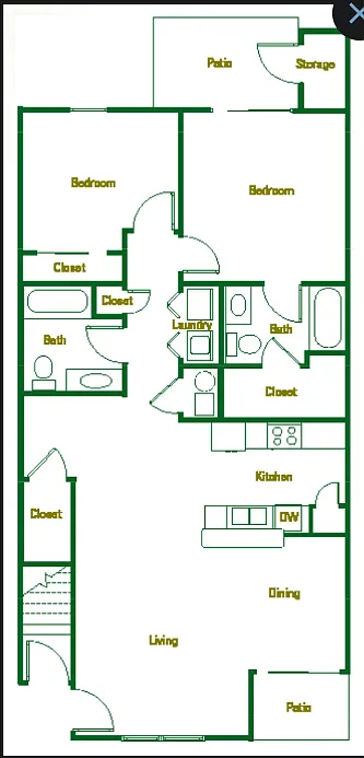 Floor plan 2 Bed 2 Bath
