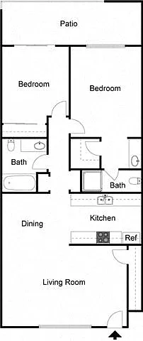 Floor plan 2 Bedroom 2 Bath