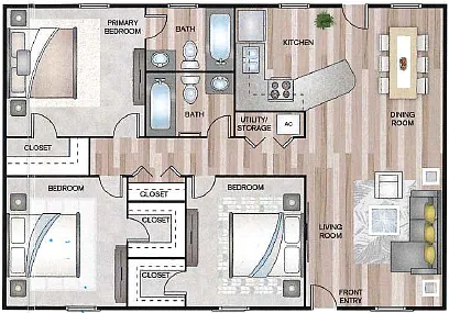 Floor plan 3 Bed