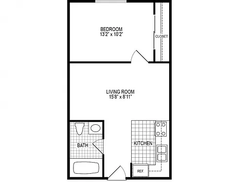 Floor plan Junior One Bedroom