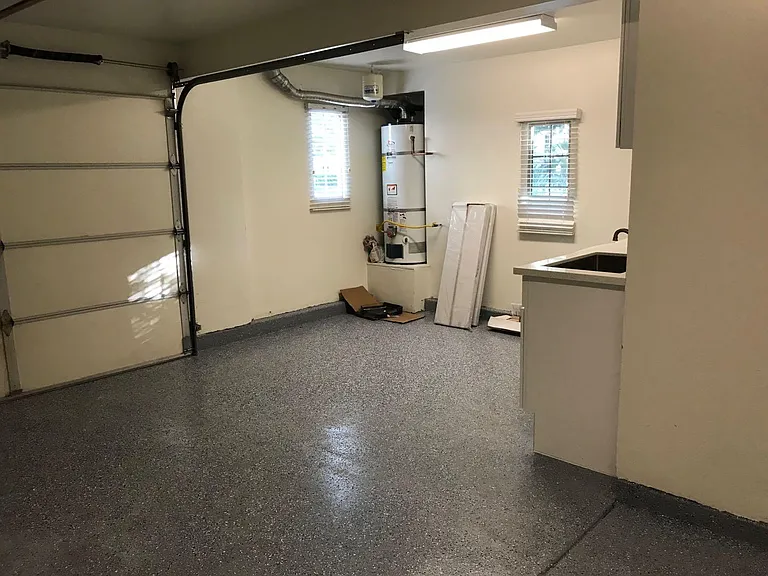 Garage with new epoxy floor