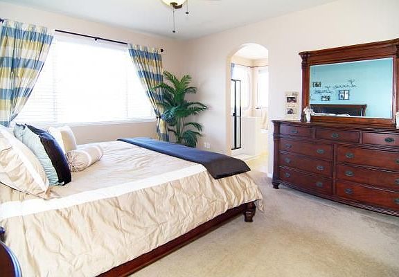 Master bedroom leading into the 5 piece master bathroom