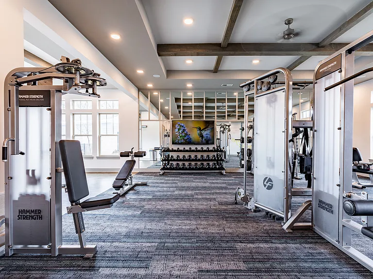 Fitness Center with Cardio and Strength Training Equipment
