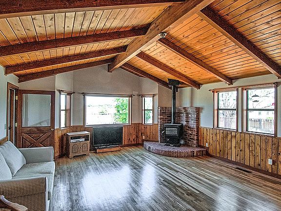 Wood throughout.  Wood Beam