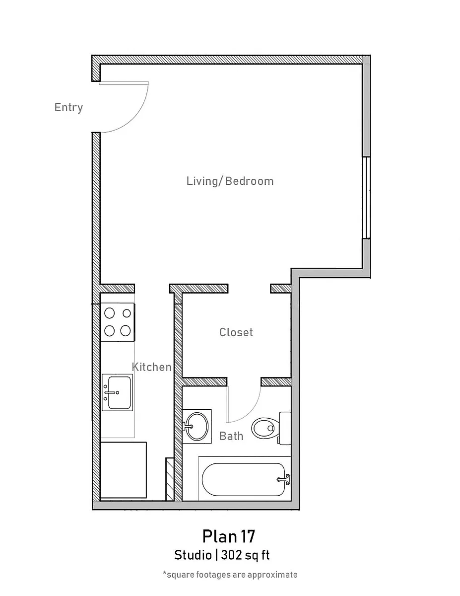Floor plan Studio - Plan 17