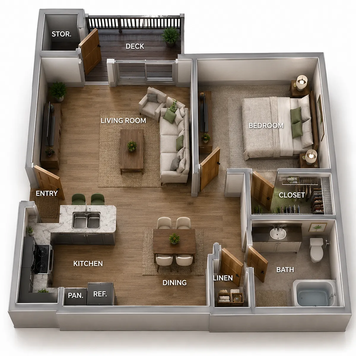 Floor plan One Bedroom Luxury